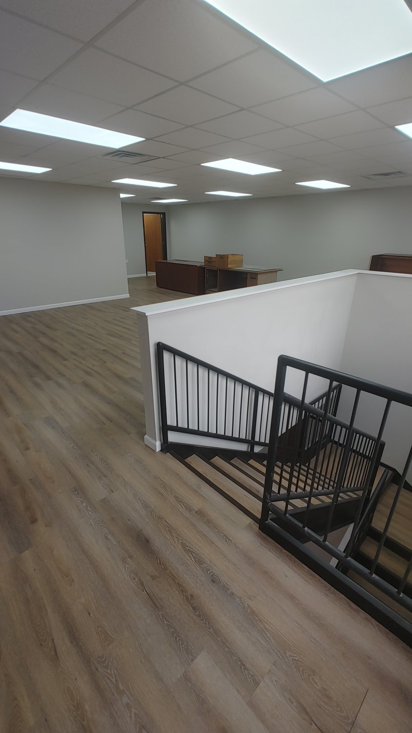 Open office with staircase